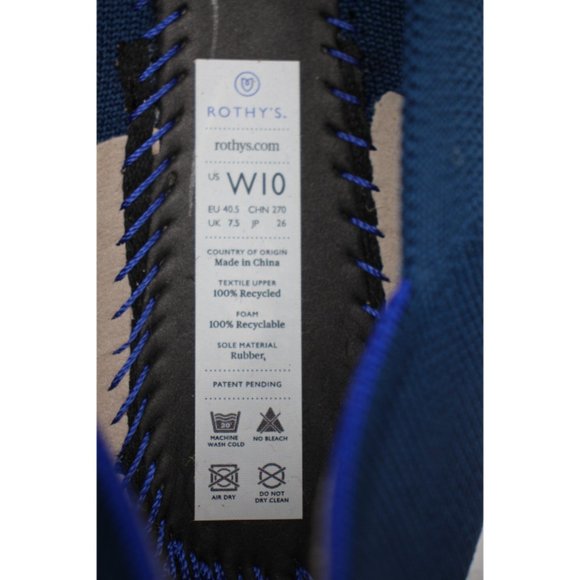 Rothy’s The Flat Women's Size 10 Blue Beige Knit Round Toe Slip On Flats - Picture 3 of 9